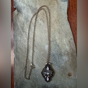 White House Black Market Gold Necklace with White Accents